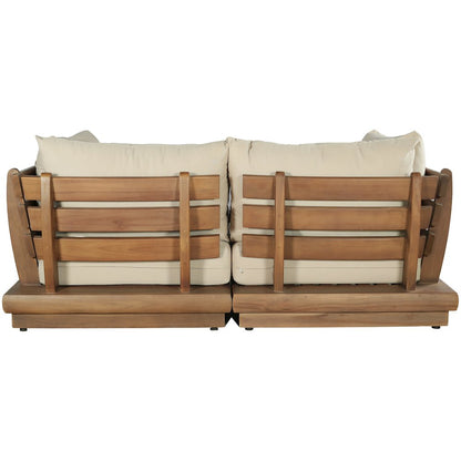 Mirella 76" Tan Water Resistant Fabric 2pc Patio Loveseat