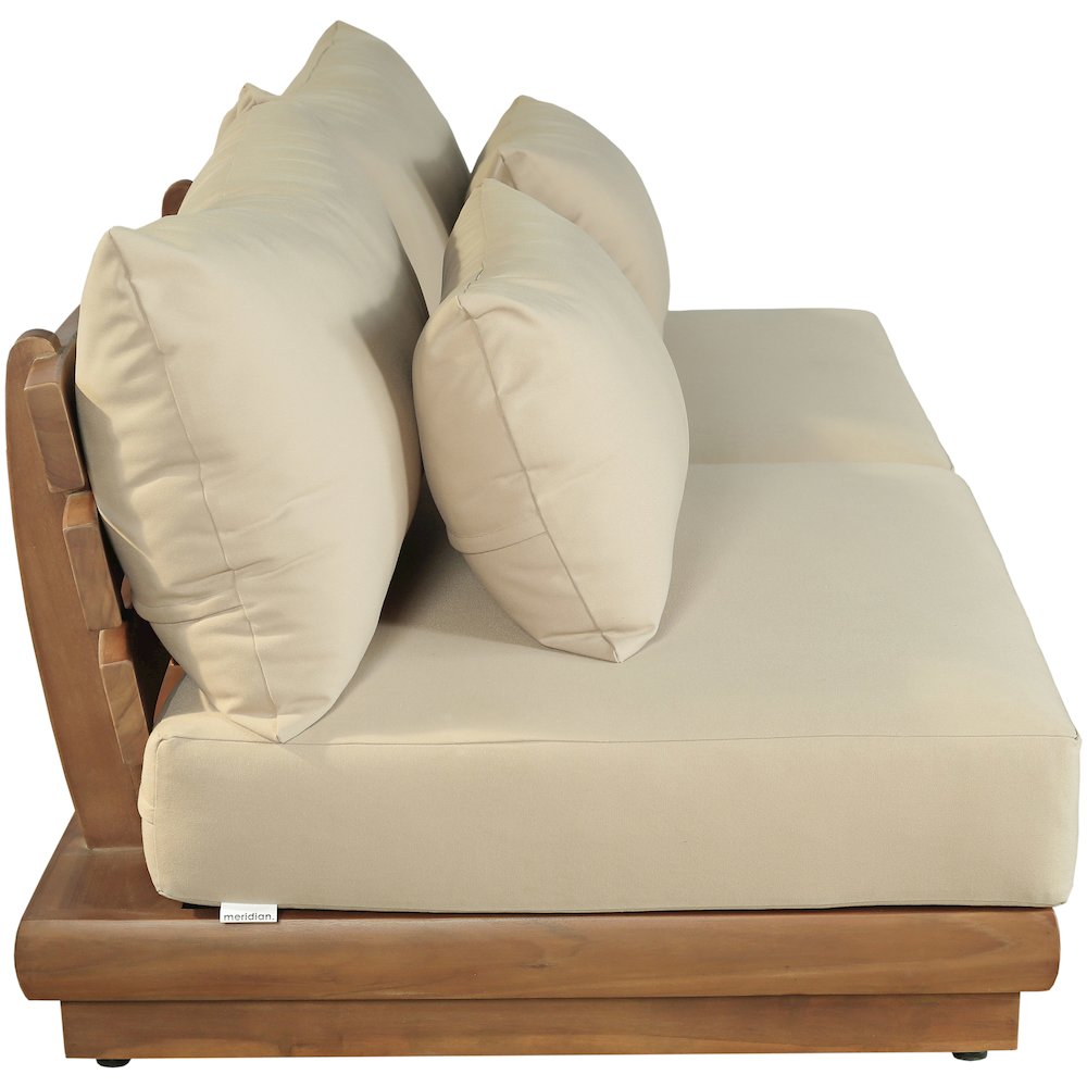 Mirella 74" Tan Water Resistant Fabric 2pc Patio Loveseat