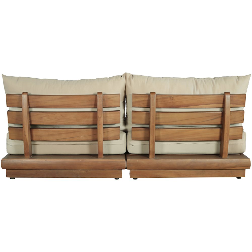 Mirella 74" Tan Water Resistant Fabric 2pc Patio Loveseat