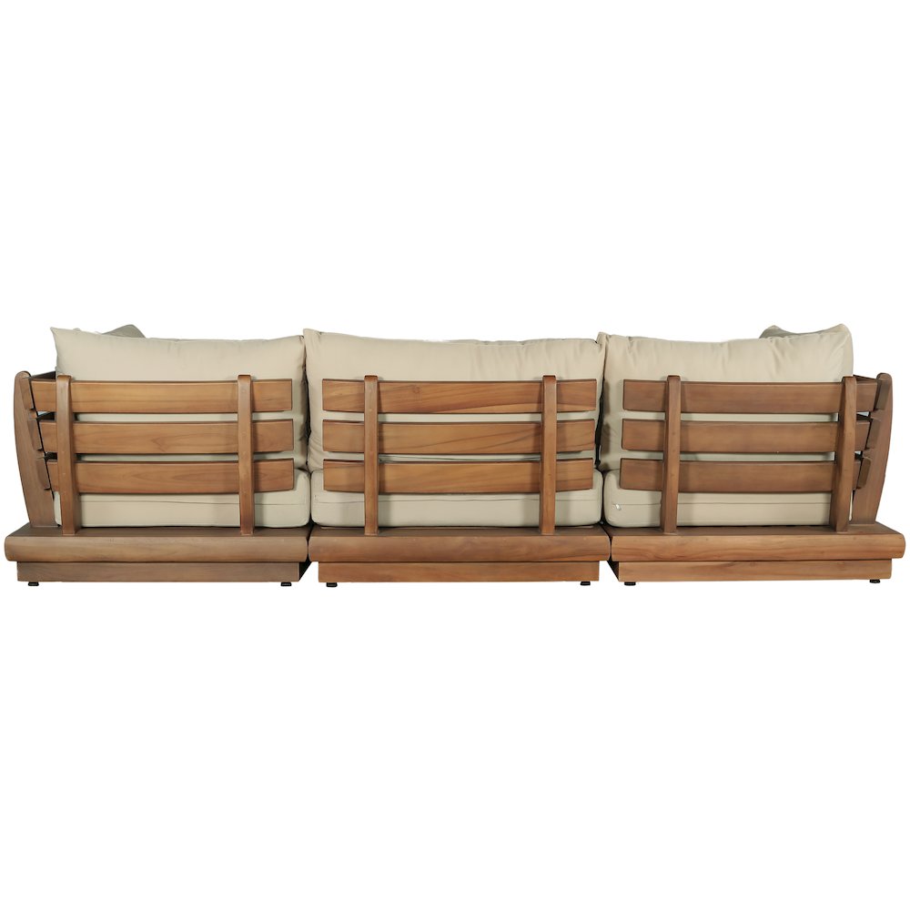 Mirella 113" Tan Water Resistant Fabric 3pc Patio Sofa