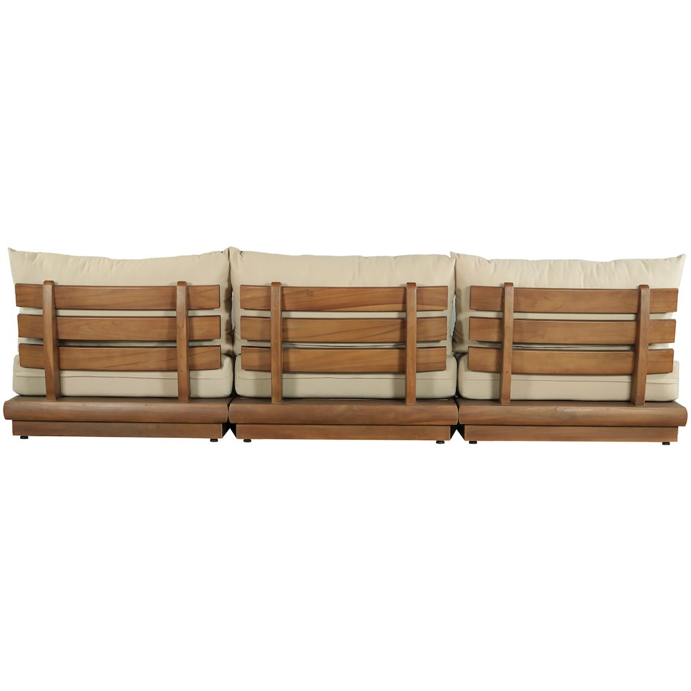 Mirella 111" Tan Water Resistant Fabric 3pc Patio Sofa