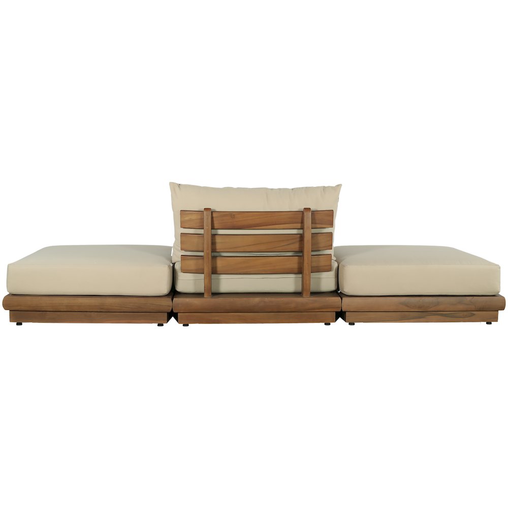 Mirella 111" Tan Water Resistant Fabric 3pc Patio Sofa