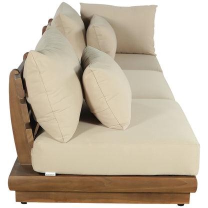 Mirella 112" Tan Water Resistant Fabric 3pc Patio Sofa