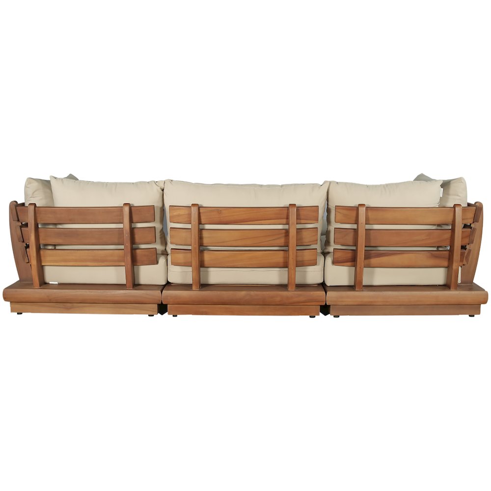 Mirella 113" Tan Water Resistant Fabric 4pc Patio Sectional