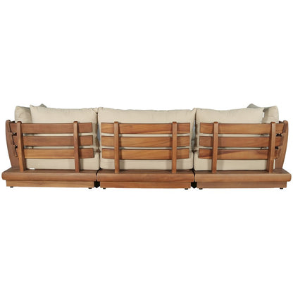 Mirella 113" Tan Water Resistant Fabric 4pc Patio Sectional
