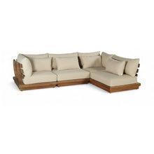 Mirella 113" Tan Water Resistant Fabric 4pc Patio Sectional