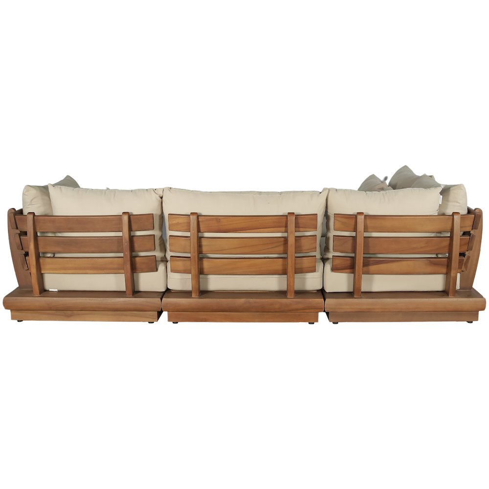Mirella 113" Tan Water Resistant Fabric 4pc Patio Sectional