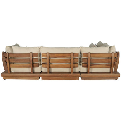 Mirella 113" Tan Water Resistant Fabric 4pc Patio Sectional