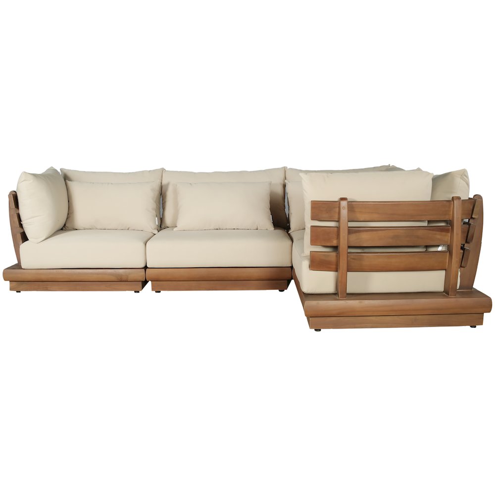 Mirella 113" Tan Water Resistant Fabric 4pc Patio Sectional