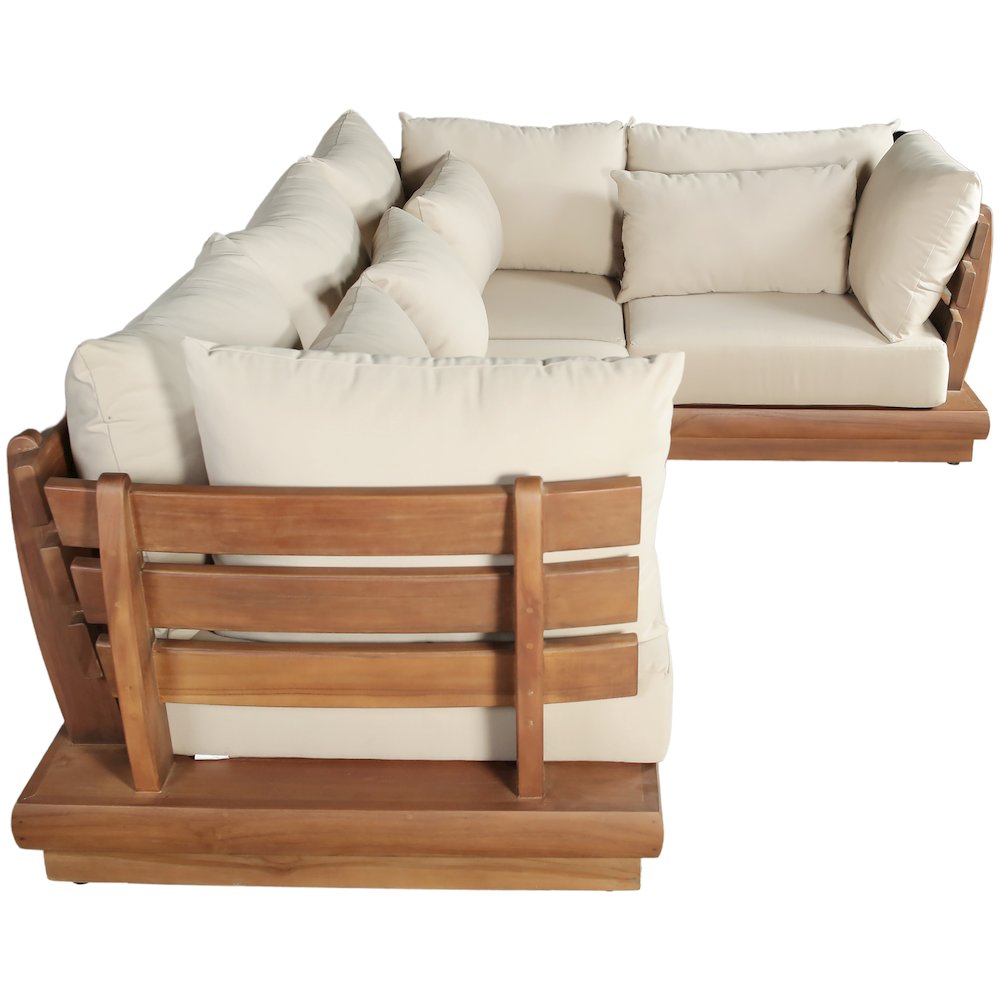 Mirella 113" Tan Water Resistant Fabric 4pc Patio Sectional