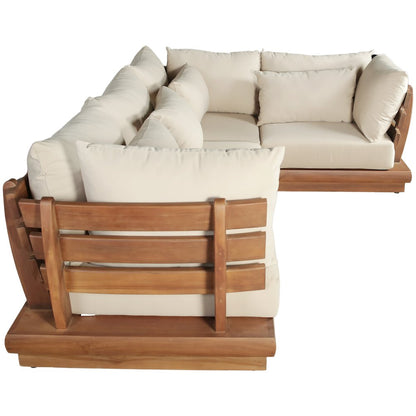 Mirella 113" Tan Water Resistant Fabric 4pc Patio Sectional