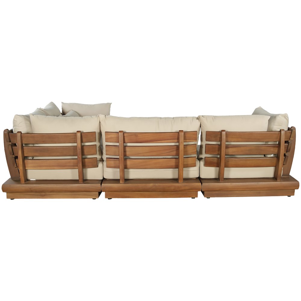 Mirella 113" Tan Water Resistant Fabric 4pc Patio Sectional