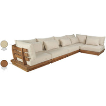 Mirella 150" Tan Water Resistant Fabric 5pc Patio Sectional