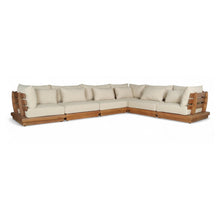 Mirella 150" Tan Water Resistant Fabric 6pc Patio Sectional