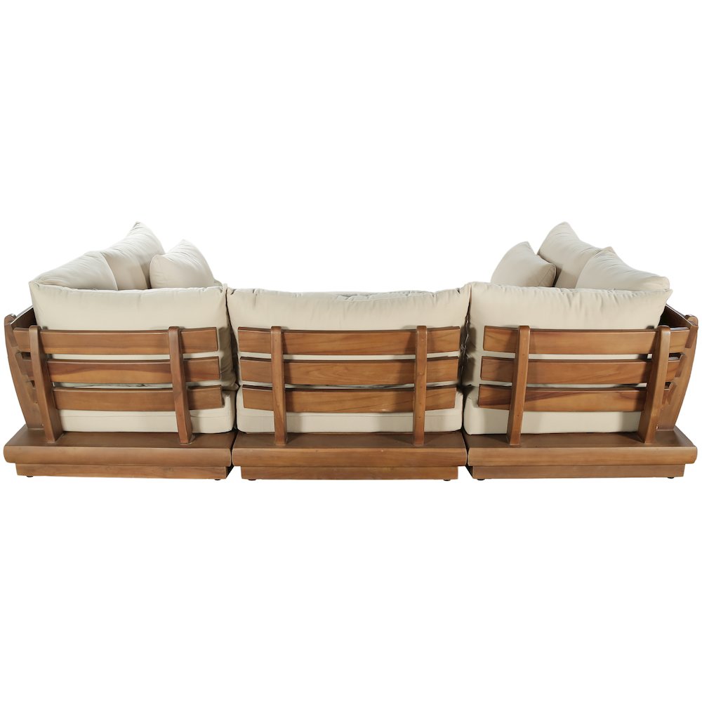 Mirella 113" Tan Water Resistant Fabric 6pc Patio Sectional