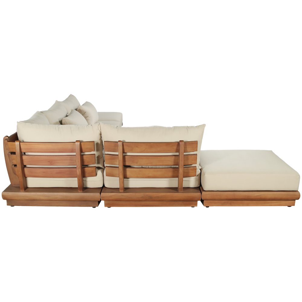 Mirella 149" Tan Water Resistant Fabric 6pc Patio Sectional