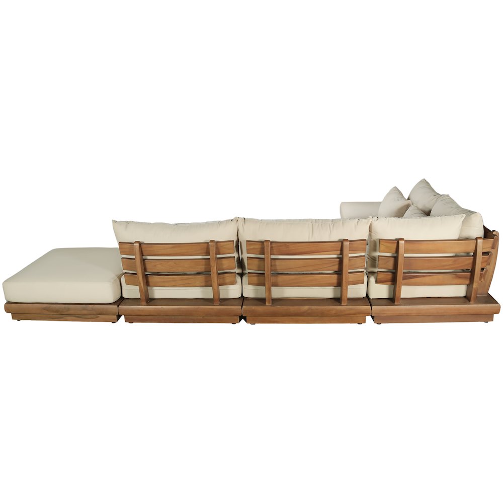 Mirella 149" Tan Water Resistant Fabric 6pc Patio Sectional