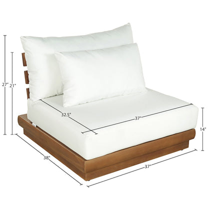 Mirella White Water Resistant Fabric Patio Armless Chair