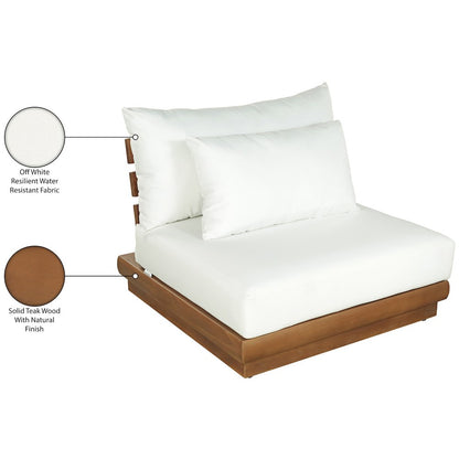 Mirella White Water Resistant Fabric Patio Armless Chair