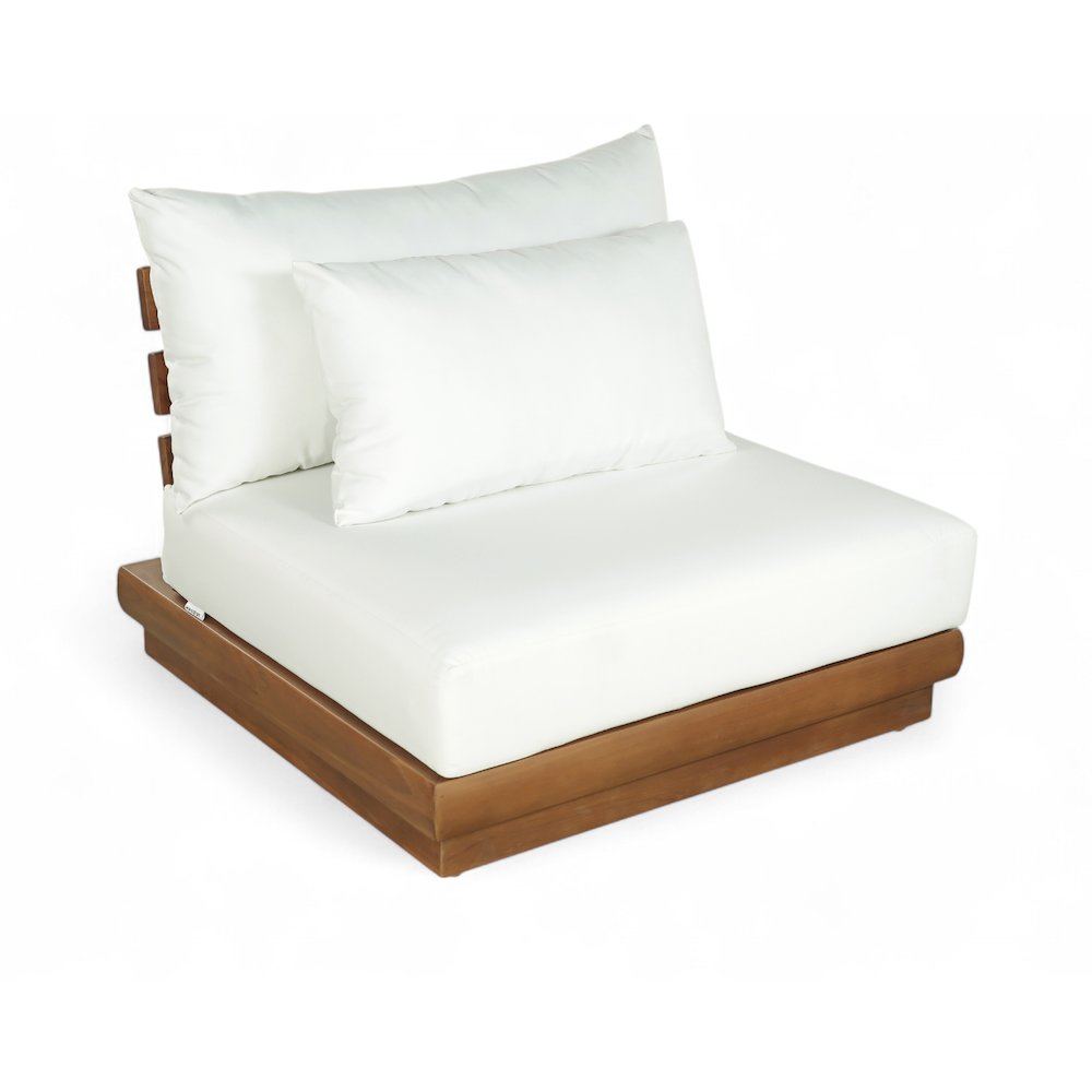 Mirella White Water Resistant Fabric Patio Armless Chair