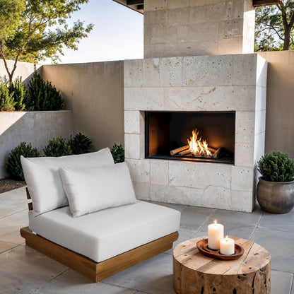 Mirella White Water Resistant Fabric Patio Armless Chair