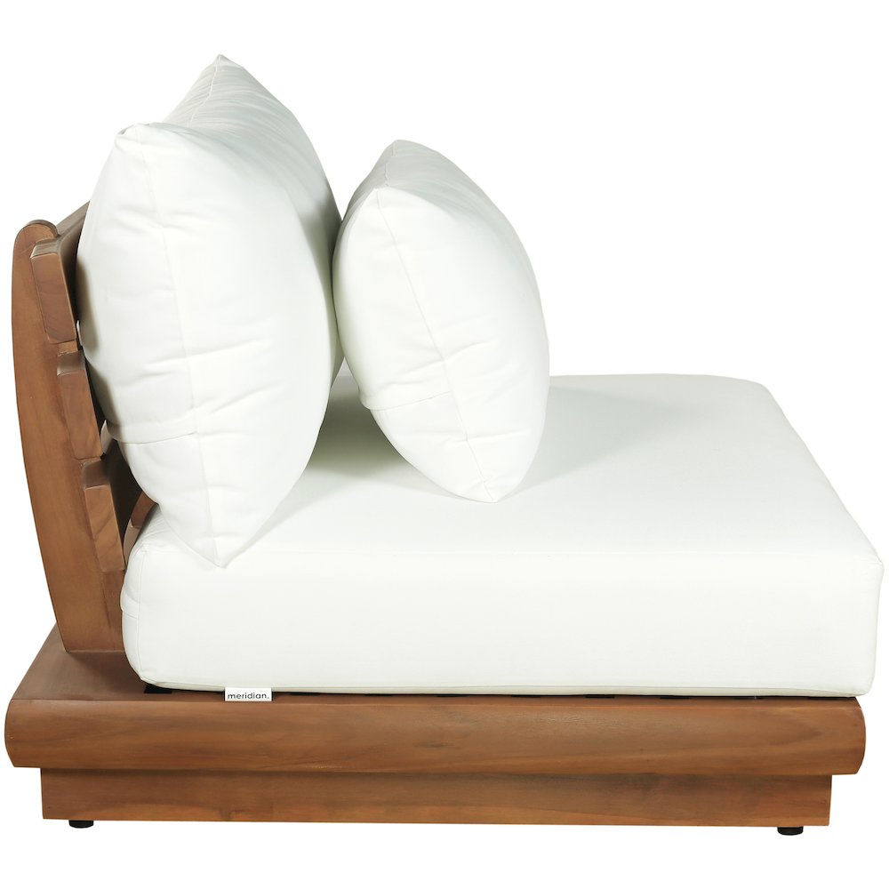 Mirella White Water Resistant Fabric Patio Armless Chair