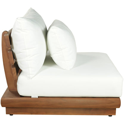 Mirella White Water Resistant Fabric Patio Armless Chair