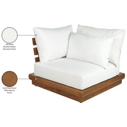 Mirella White Water Resistant Fabric Patio Corner Chair