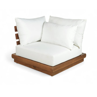 Mirella White Water Resistant Fabric Patio Corner Chair