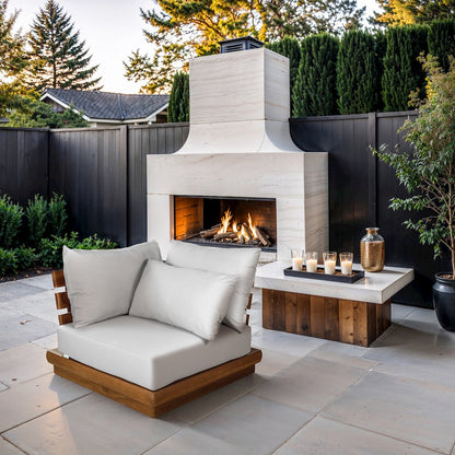 Mirella White Water Resistant Fabric Patio Corner Chair