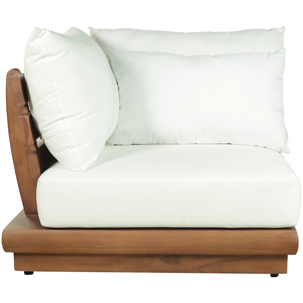 Mirella White Water Resistant Fabric Patio Corner Chair