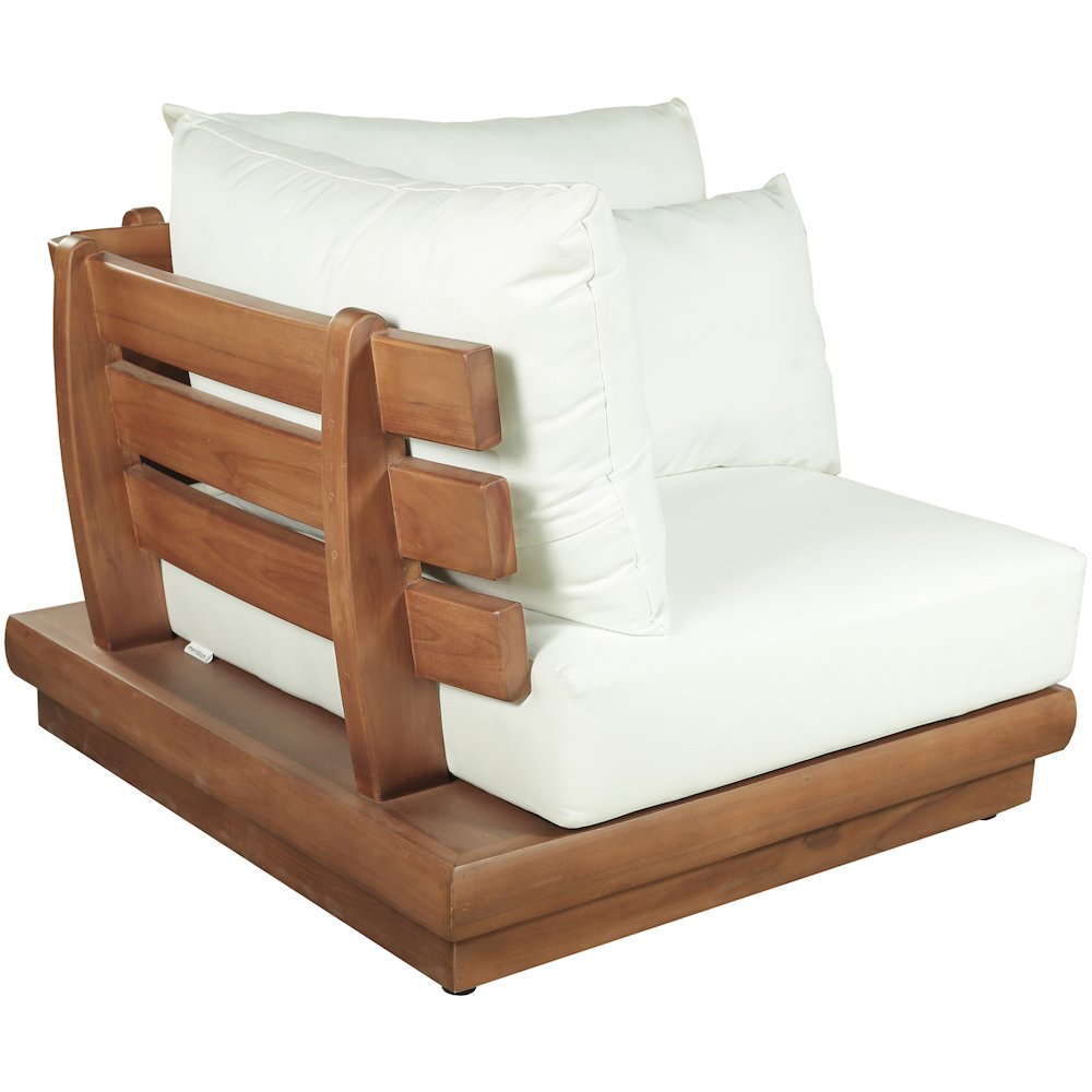 Mirella White Water Resistant Fabric Patio Corner Chair