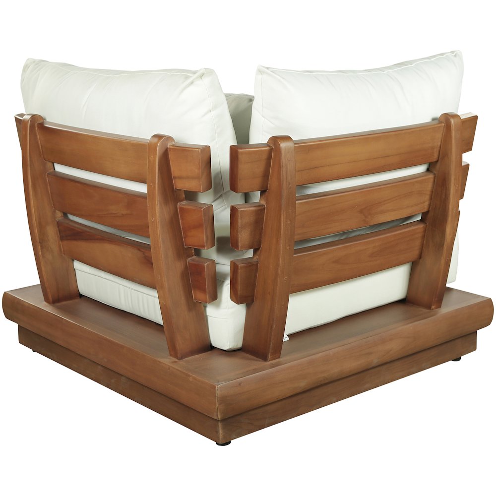 Mirella White Water Resistant Fabric Patio Corner Chair