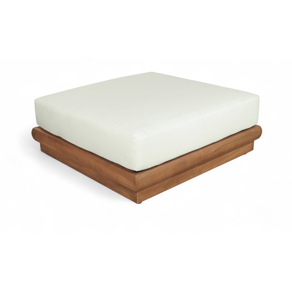 Mirella White Water Resistant Fabric Patio Ottoman