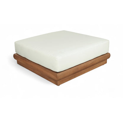 Mirella White Water Resistant Fabric Patio Ottoman