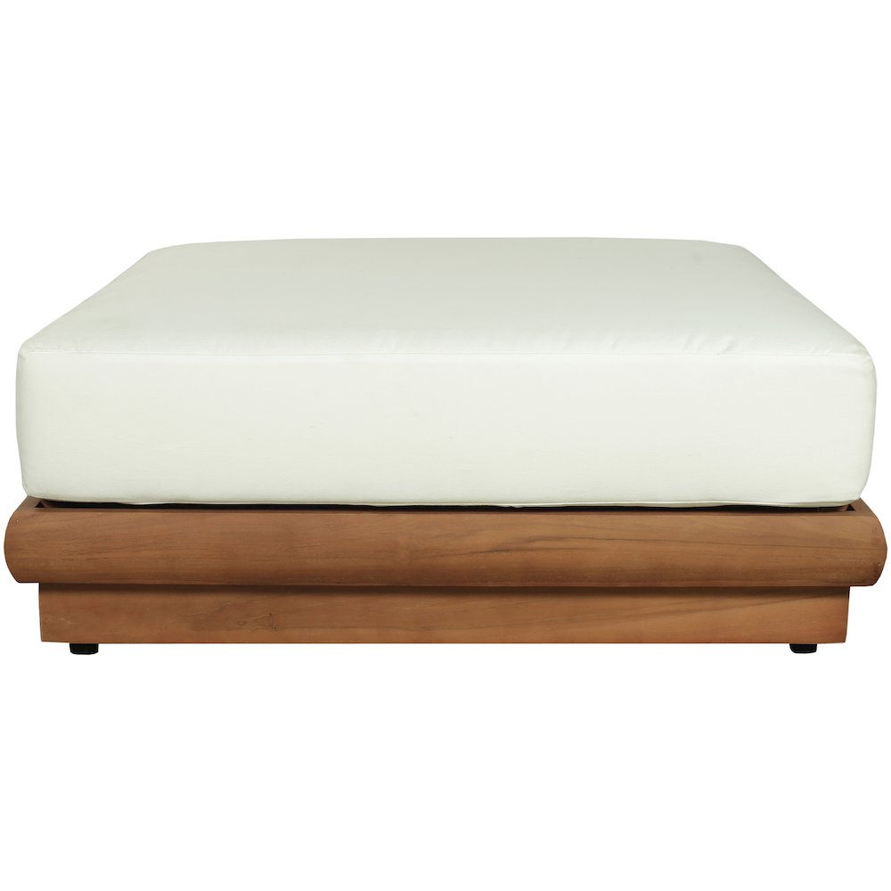 Mirella White Water Resistant Fabric Patio Ottoman