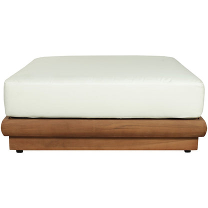 Mirella White Water Resistant Fabric Patio Ottoman