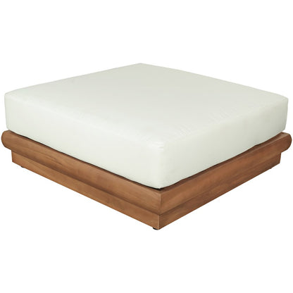 Mirella White Water Resistant Fabric Patio Ottoman