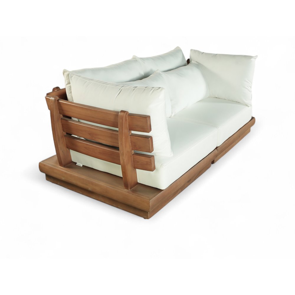 Mirella 76" White Water Resistant Fabric 2pc Patio Loveseat