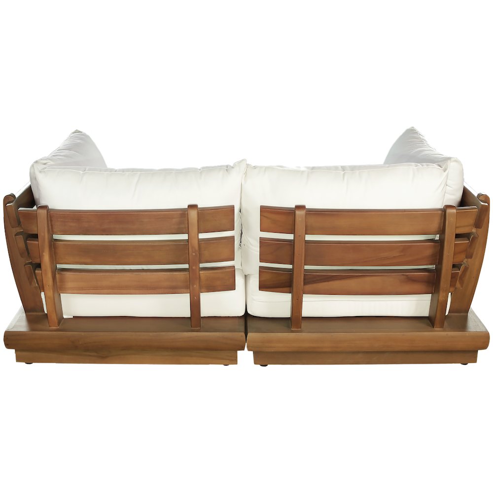 Mirella 76" White Water Resistant Fabric 2pc Patio Loveseat