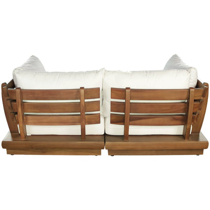 Mirella 76" White Water Resistant Fabric 2pc Patio Loveseat