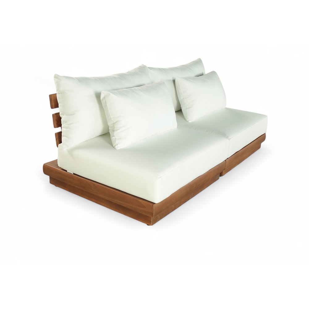 Mirella 74" White Water Resistant Fabric 2pc Patio Loveseat