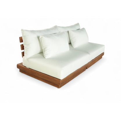 Mirella 74" White Water Resistant Fabric 2pc Patio Loveseat
