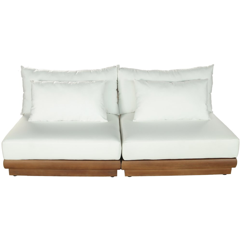 Mirella 74" White Water Resistant Fabric 2pc Patio Loveseat