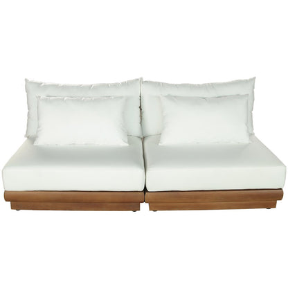 Mirella 74" White Water Resistant Fabric 2pc Patio Loveseat