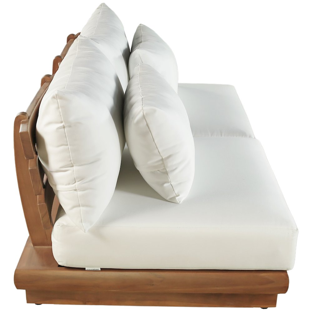 Mirella 74" White Water Resistant Fabric 2pc Patio Loveseat