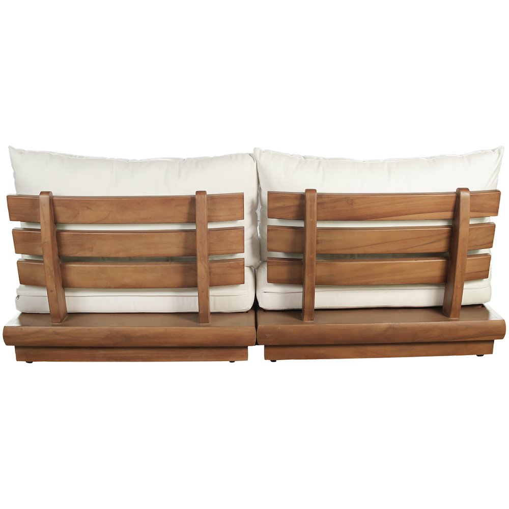 Mirella 74" White Water Resistant Fabric 2pc Patio Loveseat