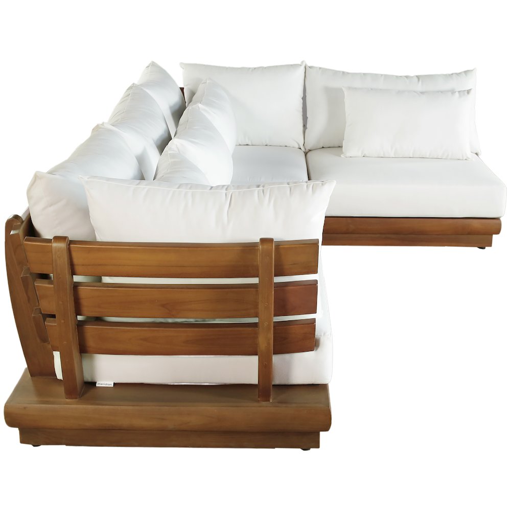 Mirella 113" White Water Resistant Fabric 4pc Patio Sectional