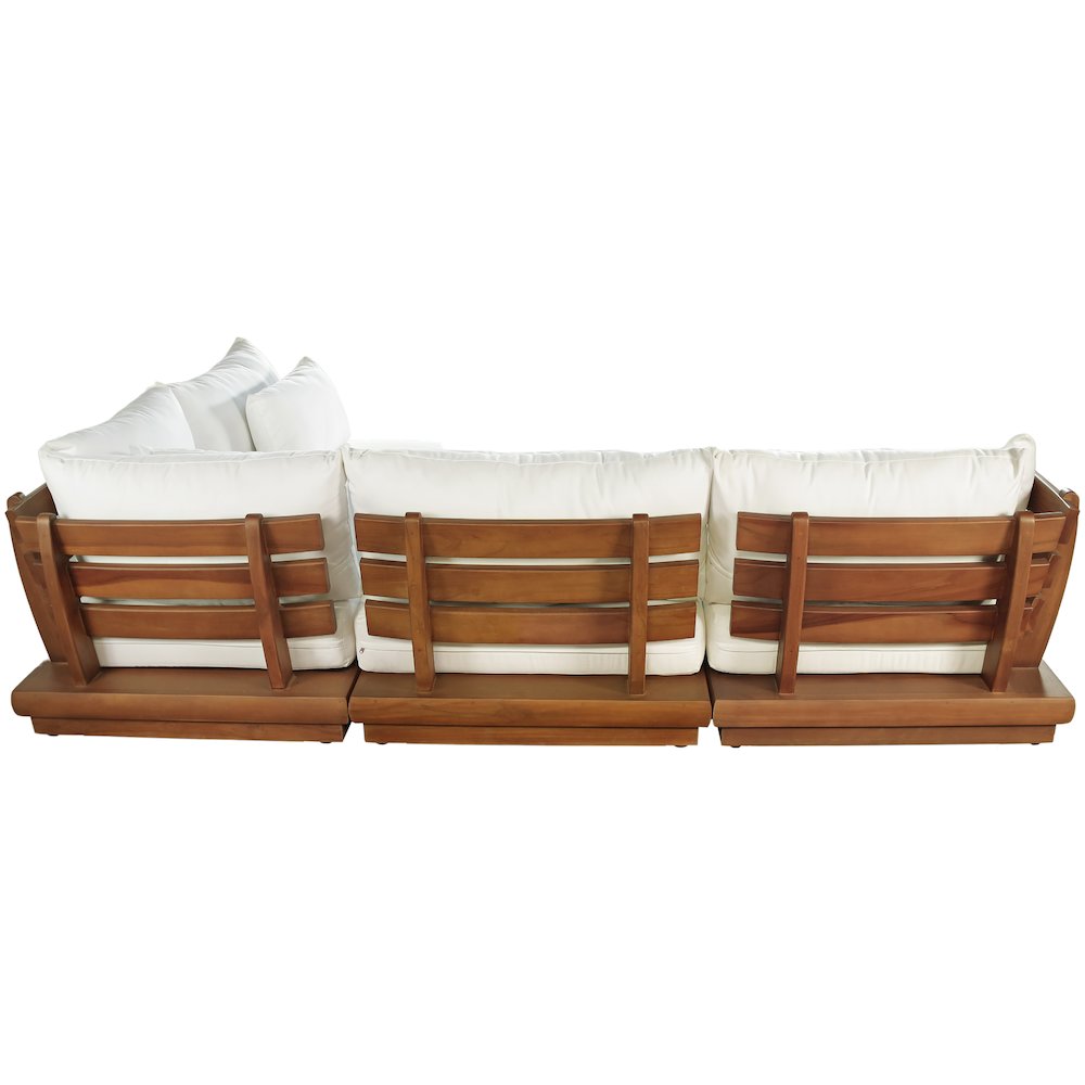 Mirella 113" White Water Resistant Fabric 4pc Patio Sectional