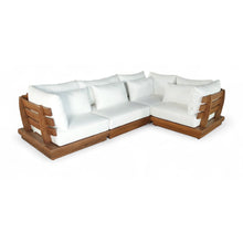 Mirella 113" White Water Resistant Fabric 4pc Patio Sectional